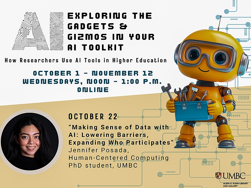 poster of on online session on Making Sense of Data with AI: Lowering Barriers