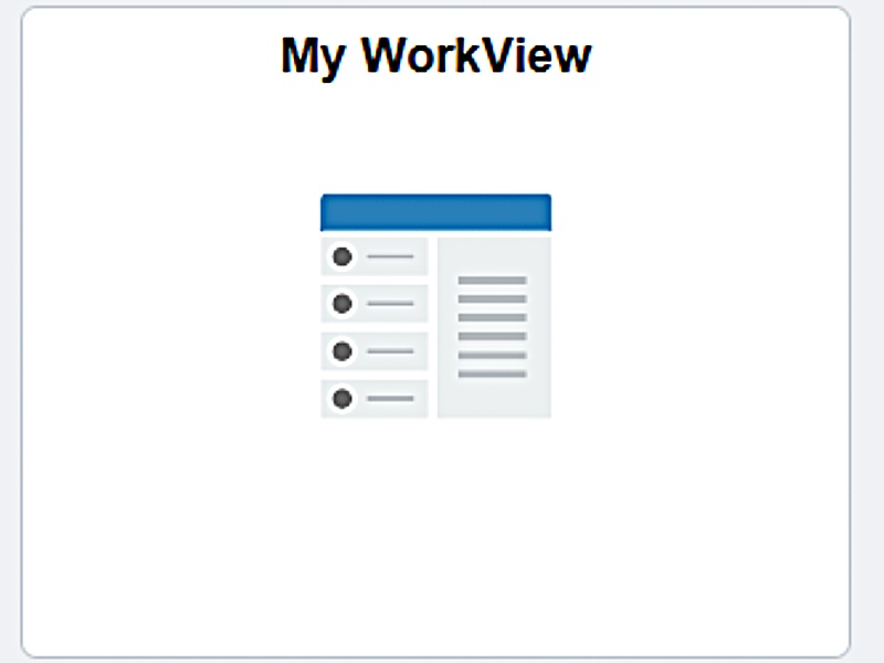An icon representing a document or dashboard with a list on the left and lines of text on the right. The title "My WorkView" is at the top.