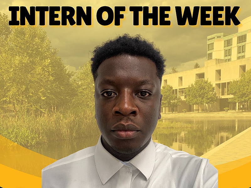 Intern of the week graphic featuring Edmond Batchankwe Ndanji
