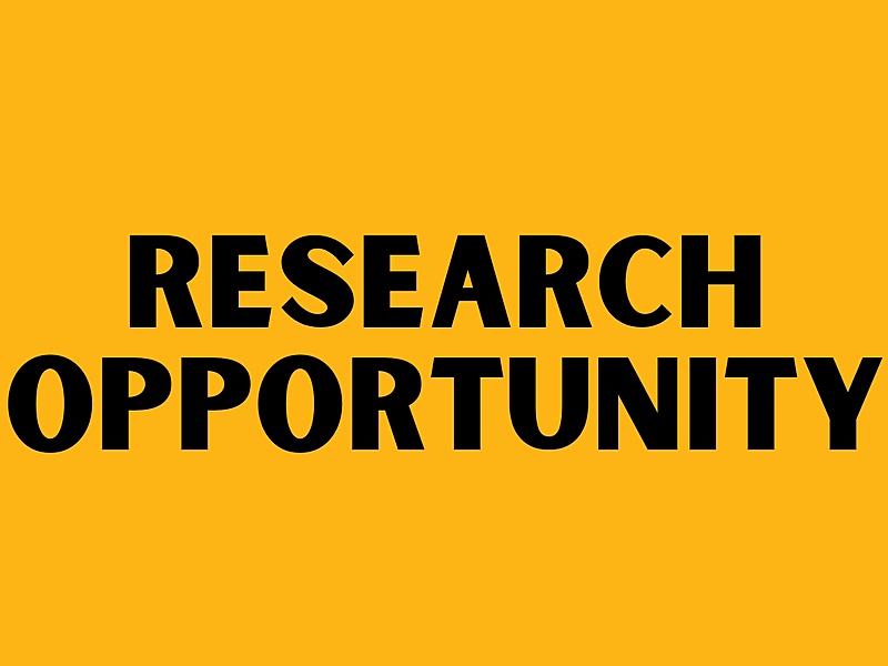 Black text on gold background reading "RESEARCH OPPORTUNITY"