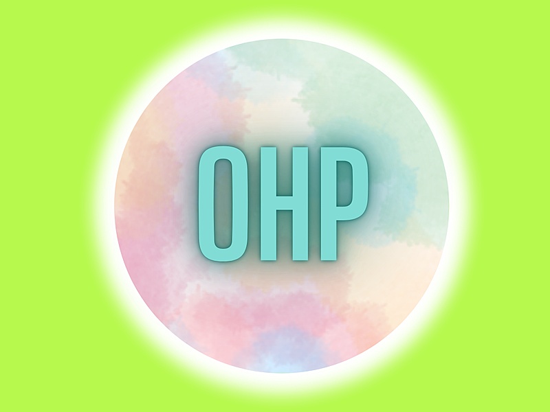 OHP letters on green backdrop