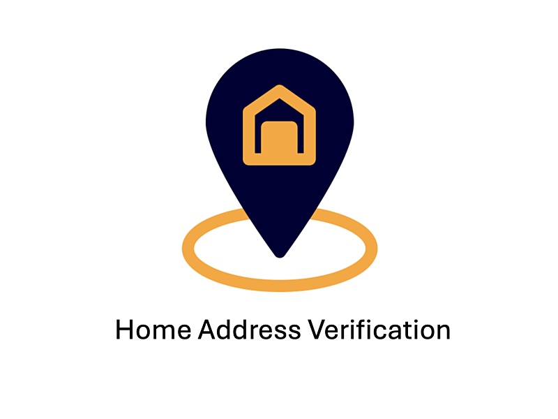 Address Location Icon with text "Home Address Verification" below the image