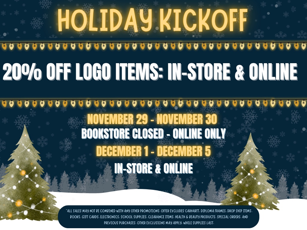 Graphic with info about the holiday kickoff sale