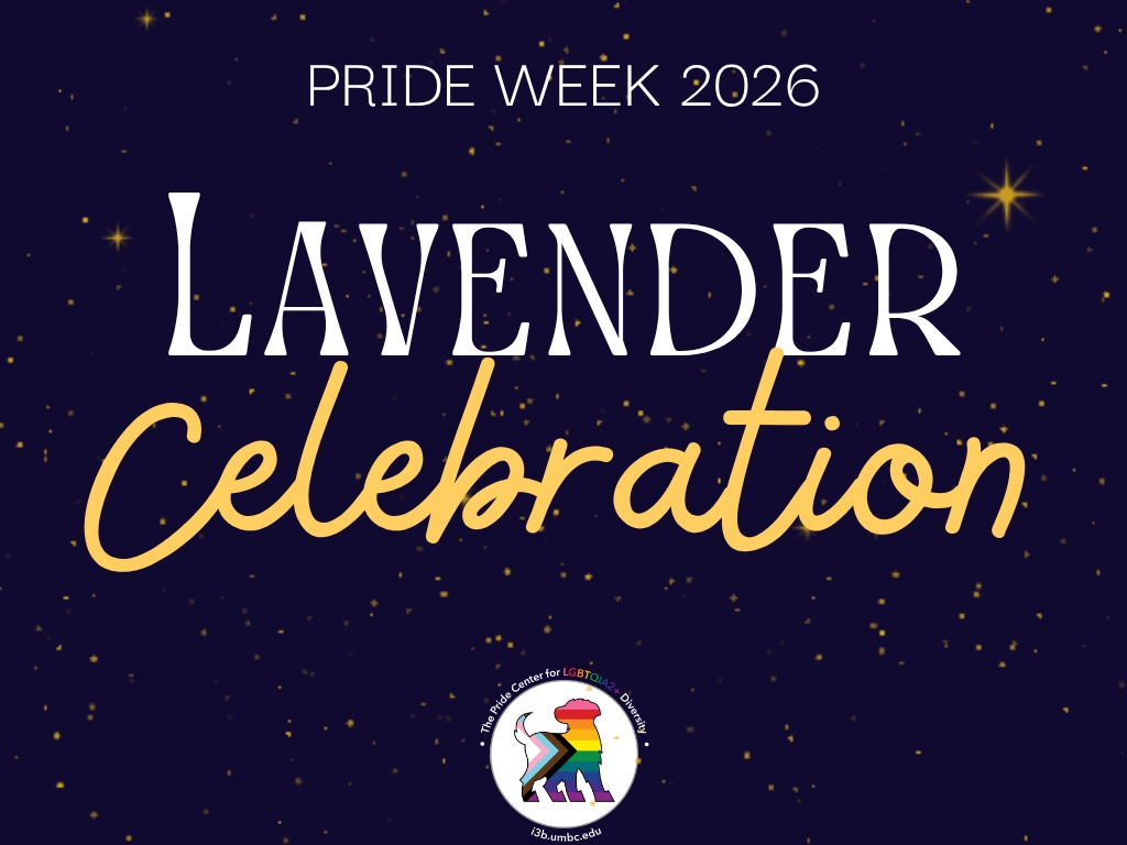 A navy background with yellow stars, and the text "Pride Week 2026" above the text "Lavender Celebration" in the middle