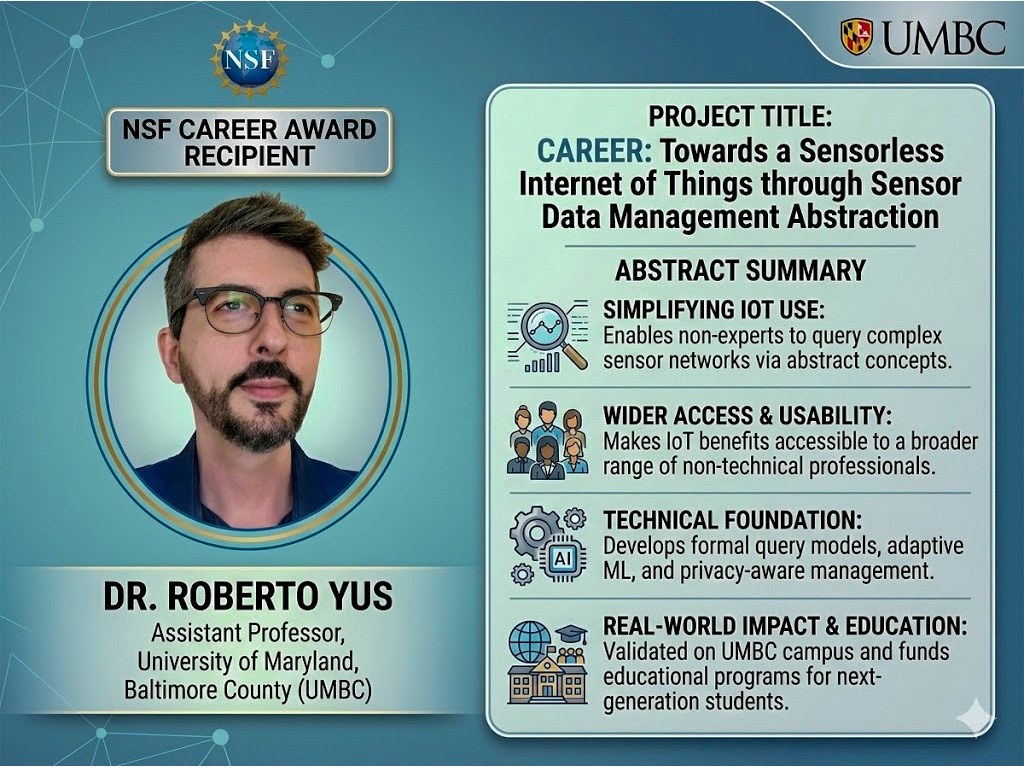 Roberto Yus receives an NSF CAREER award to make IoT data easier to use