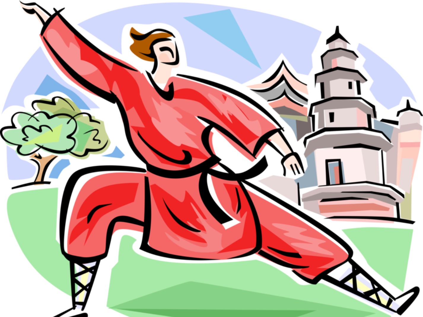 cartoon taichi person