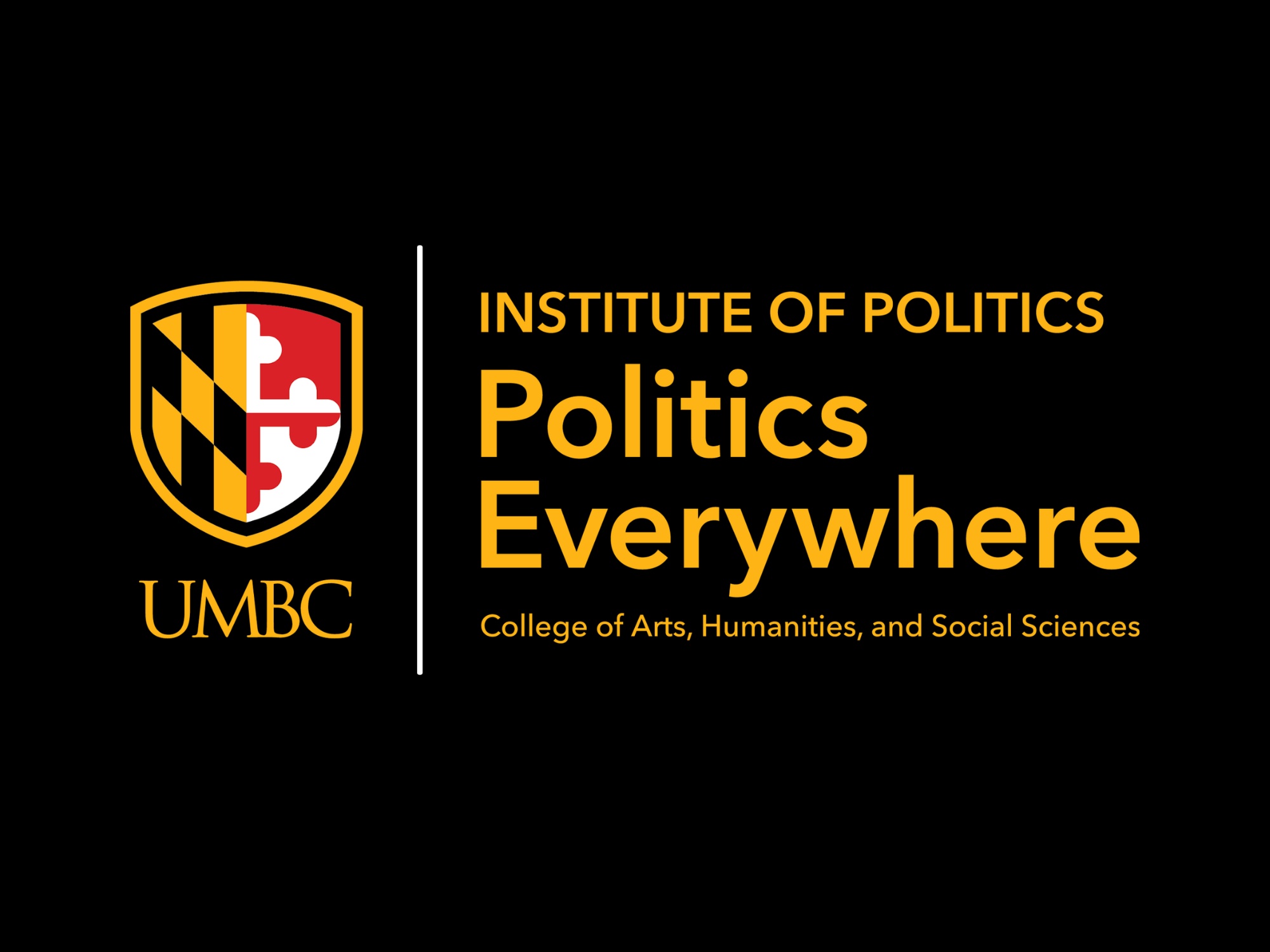 logo for this series includes the UMBC shield and "Institute of Politics, Politics Everywhere"