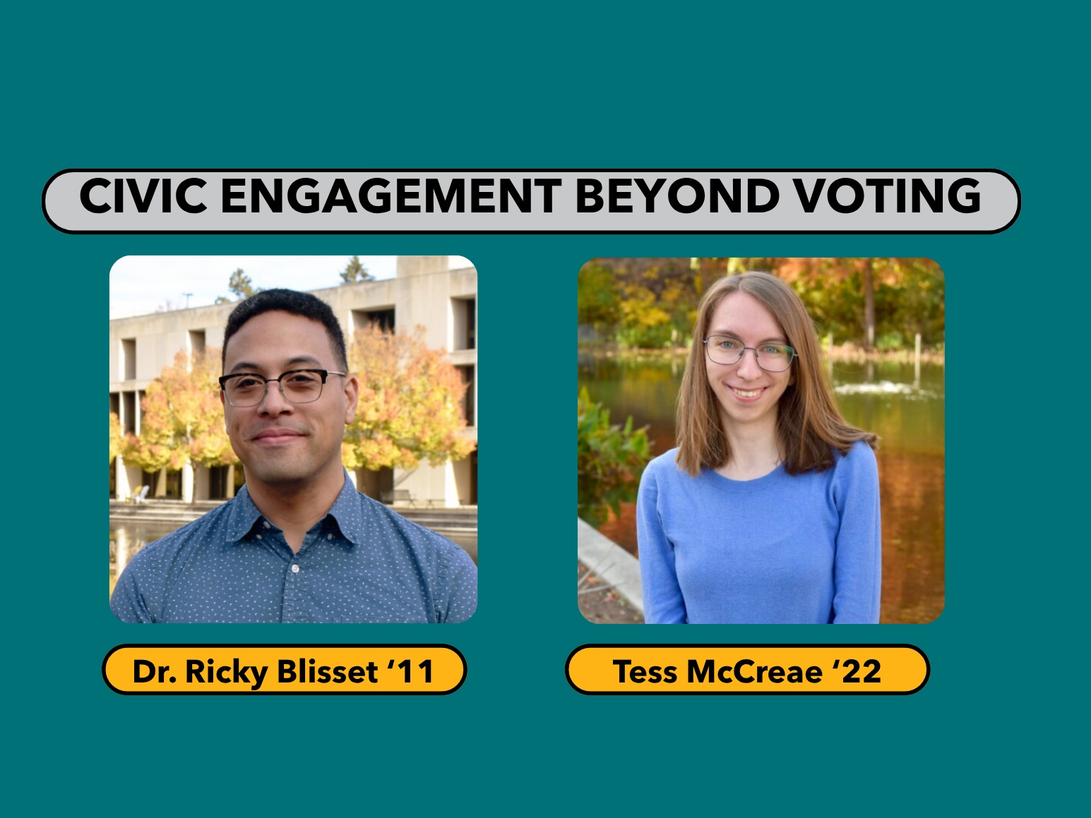 Single pictures of Dr. Ricky Blisset and Tess McCreae