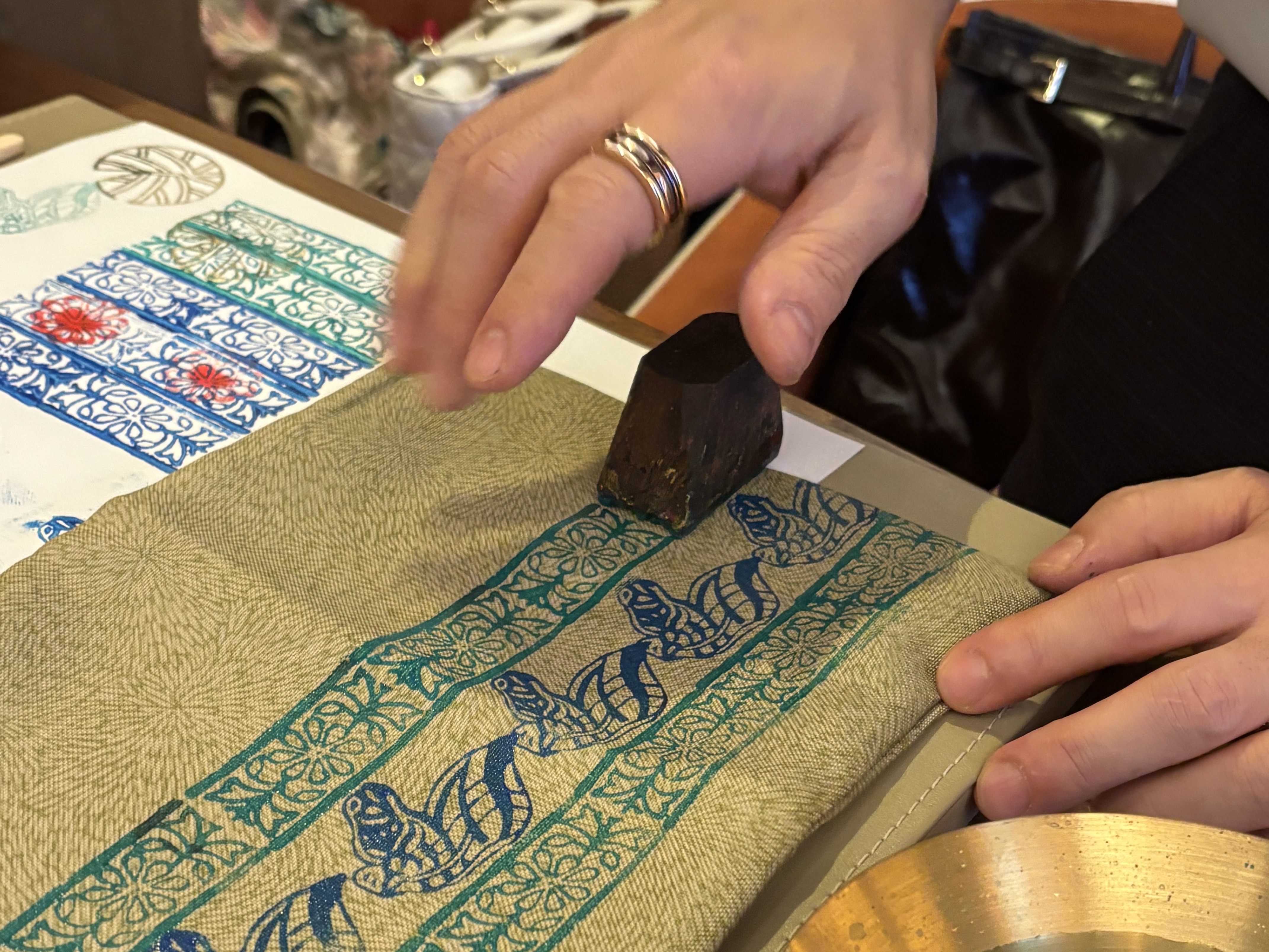 Traditional block printing on fabric