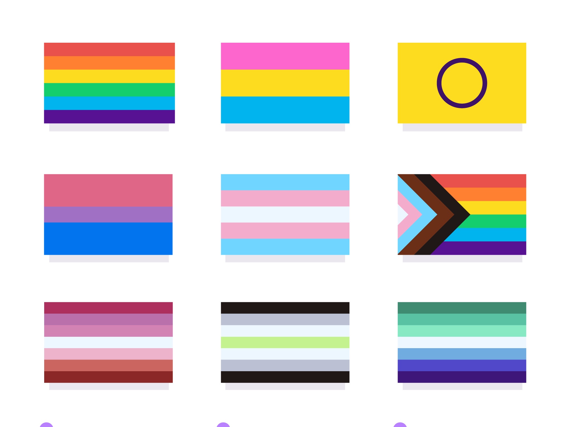 array of different pride flags