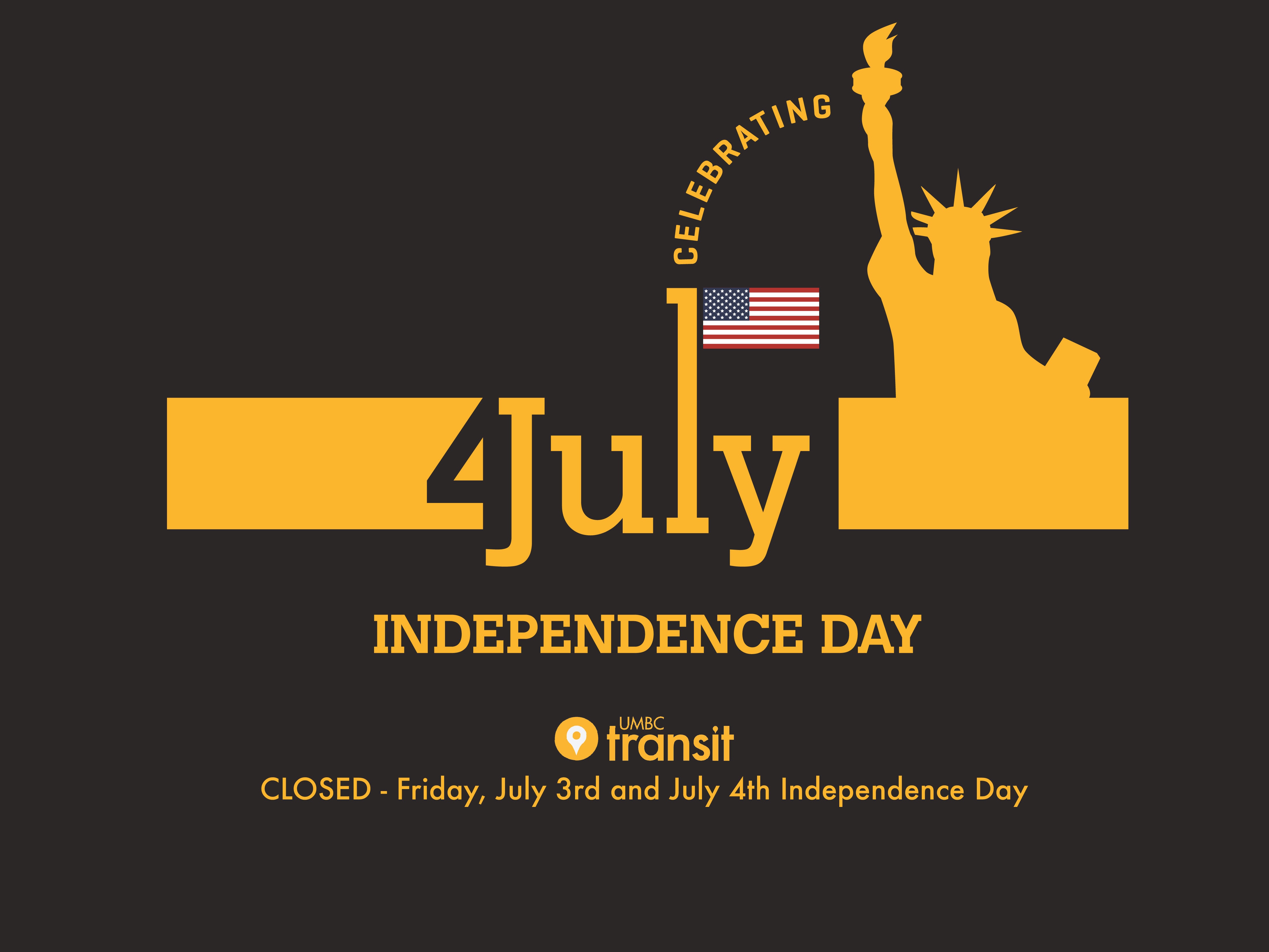 black background with the United States of America Flag flying in the background and gold text that reads 4th July Celebrating.