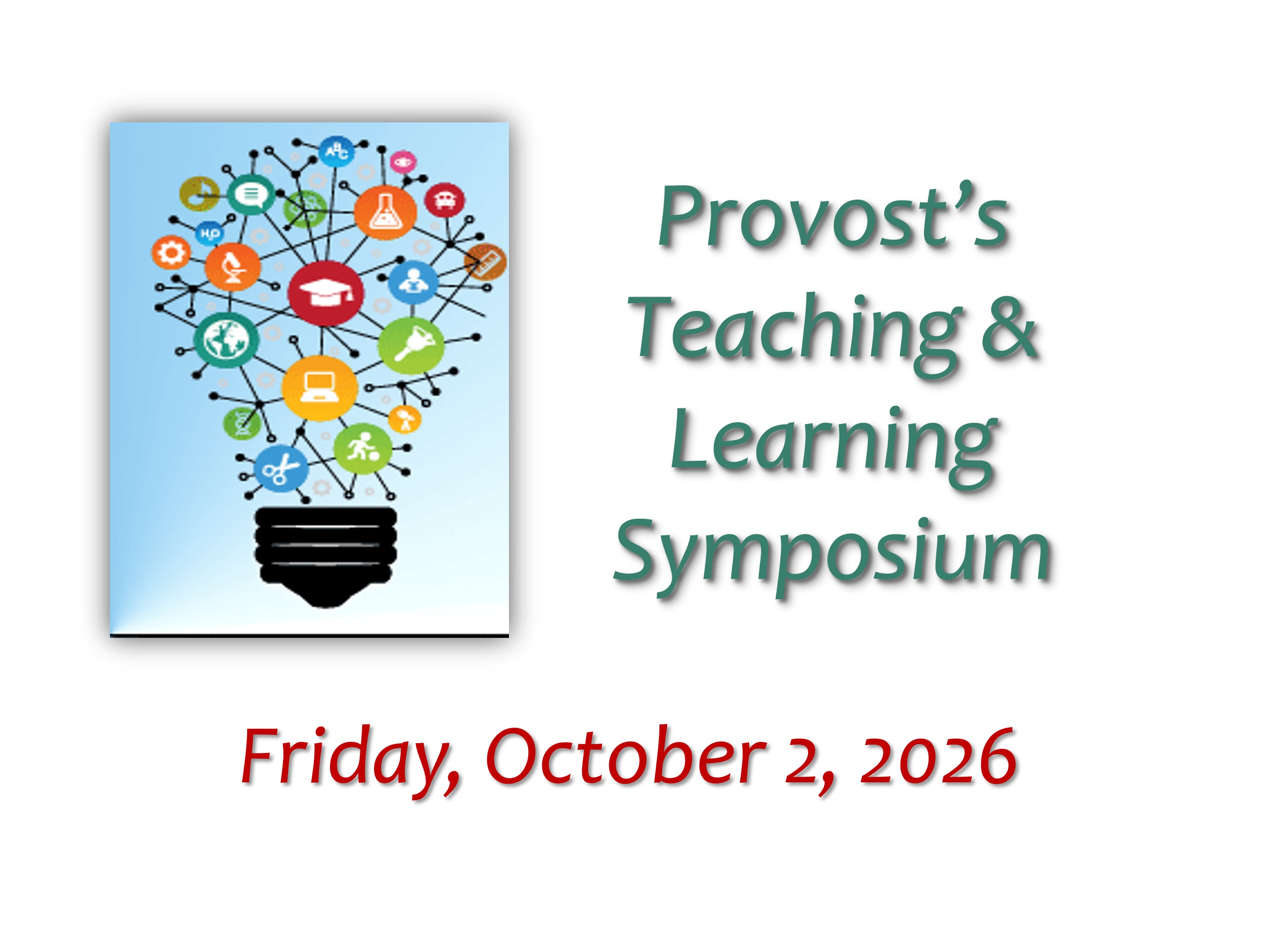 A lightbulb shape made up of teaching and learning icons connected by black lines on a blue background. Icons include a graduation cap, a microscope, a laptop, and an image of the earth.