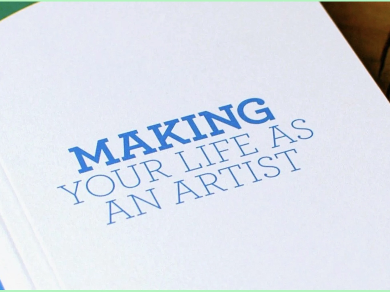 image of cover of book called Making Your Life as an Artist