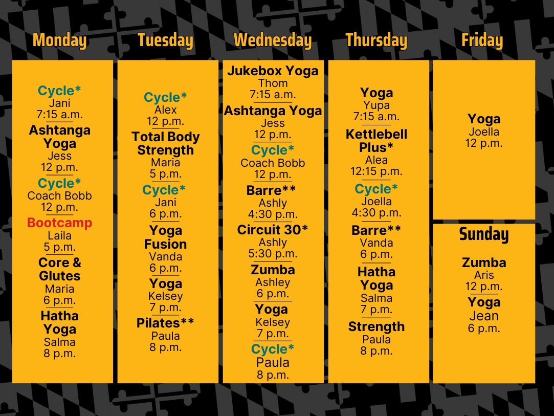 Group Fitness Schedule Fall 2025